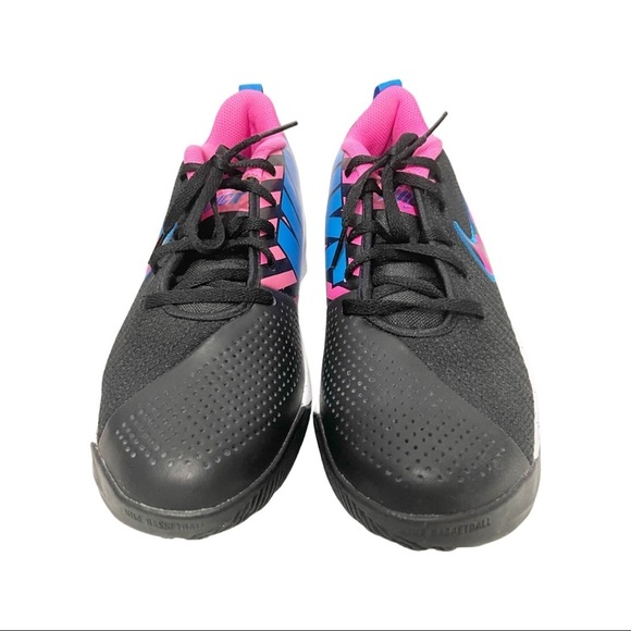 NIKE UNISEX YOUTH TEAM HUSTLE QUICK 2 (GS) BLACK PINK BLUE CQ9438-001 (s) 7Y-8.5 - Picture 1 of 8